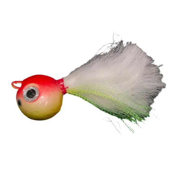 Imagem de Isca Artificial Jig Bola 270g Para Pesca De Olhete Olhos de Boi Anchova Cherne Cor Perola Vermelho