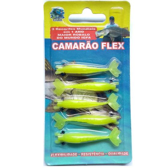 Imagem de Isca Camarão Artificial Flex de 5,5cm - embalagem c/ 5 iscas