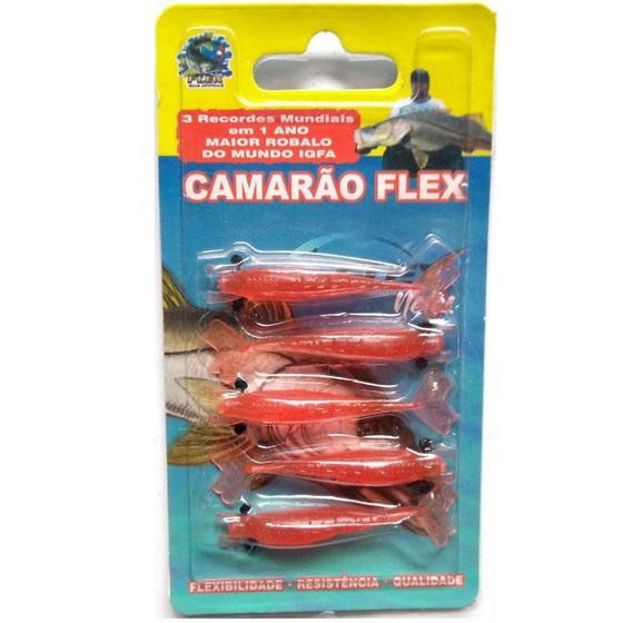 Imagem de Isca Camarão Artificial Flex de 5,5cm - embalagem c/ 5 iscas