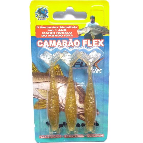 Imagem de Isca Camarão Artificial Flex de 8cm - modelo FAT e SLIM