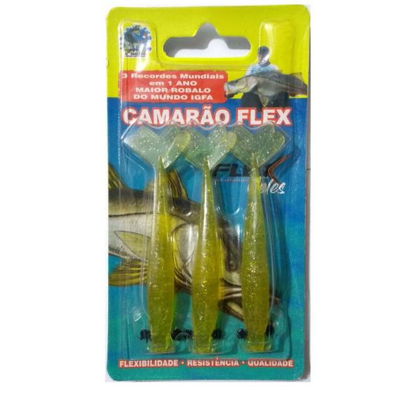 Imagem de Isca Camarão Artificial Flex de 8cm - modelo FAT e SLIM