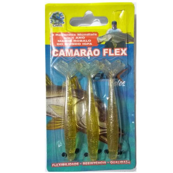 Imagem de Isca Camarão Artificial Flex de 8cm - modelo FAT e SLIM