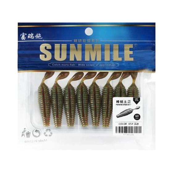 Imagem de Isca de Pesca Sunmile Stick Bait - 6cm, 4,2g, Silicone Shad com Peso