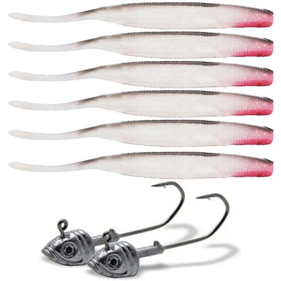 Imagem de Isca Soft Bait Maruri W182 6 Unid + 2 Anzol Jig Head