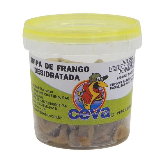 Imagem de Isca Tripa de Frango Desidratada Ceva Para Pesca - Pote 120g