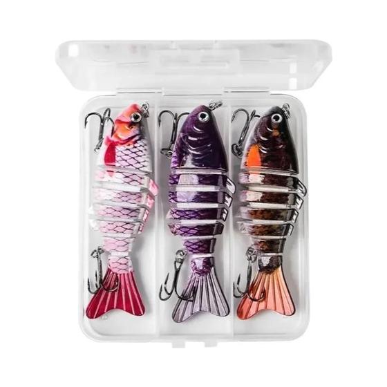 Imagem de Iscas de Pesca Wobblers 10cm 15g - 3 Unidades - Swimbait Crankbait