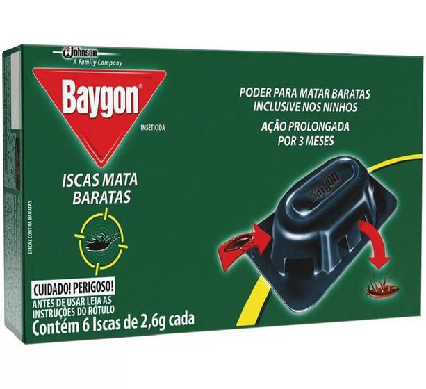 Iscas Inseticida Mata Baratas Baygon Ação Prolongada 6 Iscas ...