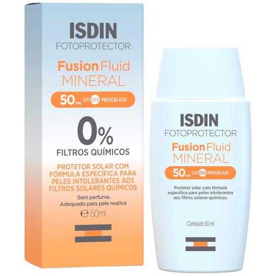 Imagem de Isdin Fotoprotector Protetor Solar Fusion Fluid Mineral FPS50 0% Filtros Químicos 50ml