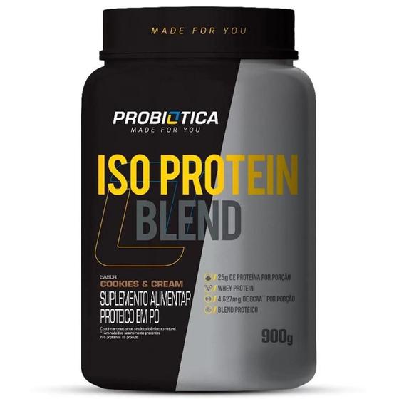 Iso Protein Blend Pote 900G Cookies & Cream Probiotica Menor preço em Iso Protein Blend Pote 900G Cookies & Cream Probiotica