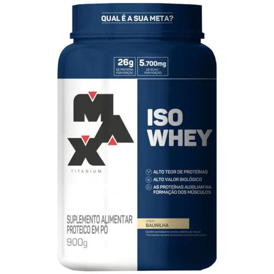 Iso Whey Protein Isolado 900g Max Titanium Baunilha Menor preço em Iso Whey Protein Isolado 900g Max Titanium Baunilha