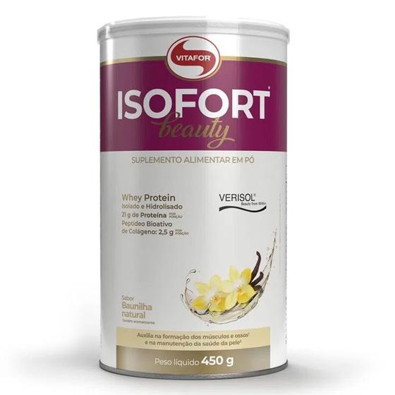 Imagem de Isofort Beauty (Whey Protein e Colágeno Verisol) Baunilha 450g - Vitafor