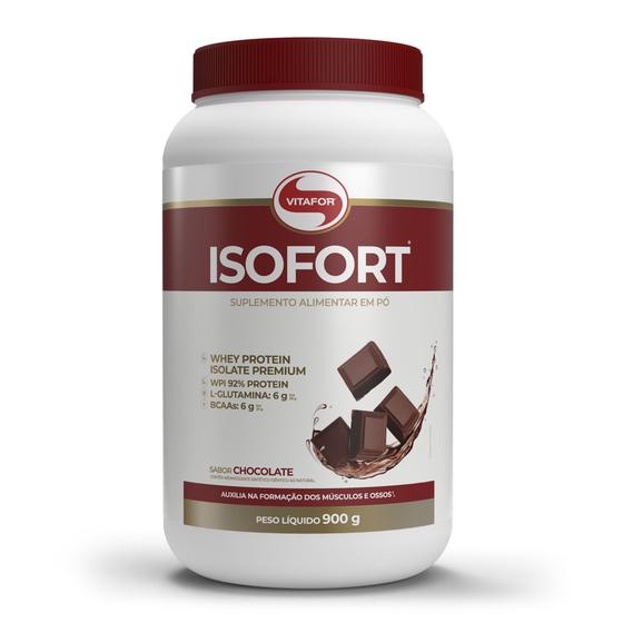 Imagem de Isofort Whey Protein Isolado Premium 900g sabor Chocolate Vitafor