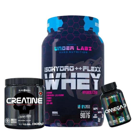 Isohydro ++ Flexx Whey 907g Under Labz 907g + Creatina Pura 300g