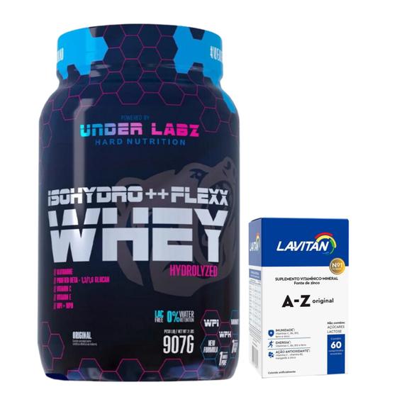 Imagem de Isohydro ++ Flexx Whey - 907g - Under Labz + Multivitamínico A-Z Homem - 90 Cáps - Lavitan