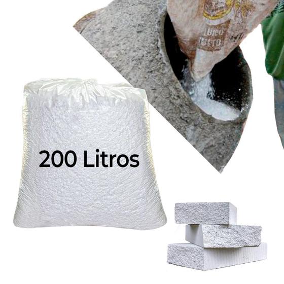 Imagem de Isopor Flocado Triturado Concreto Eps Enchimento 200 Litros