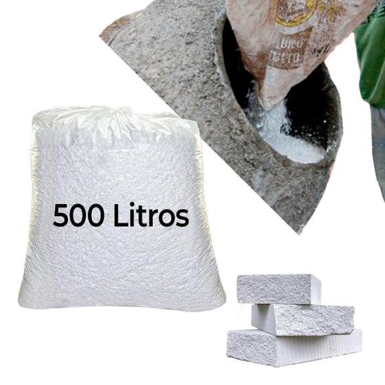 Imagem de Isopor Flocado Triturado Concreto Eps Enchimento 500 Litros