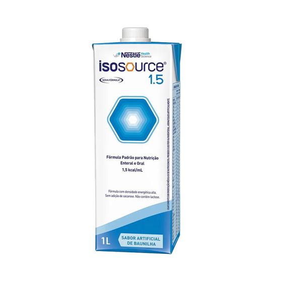 Imagem de Isosource 1.5 Baunilha Nestlé  Suplemento Nutricional Hipercalórico 1L