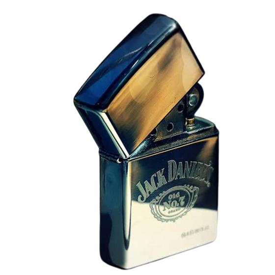 Imagem de Isqueiro cromado personalizado Jack Daniel's Foto real do produto