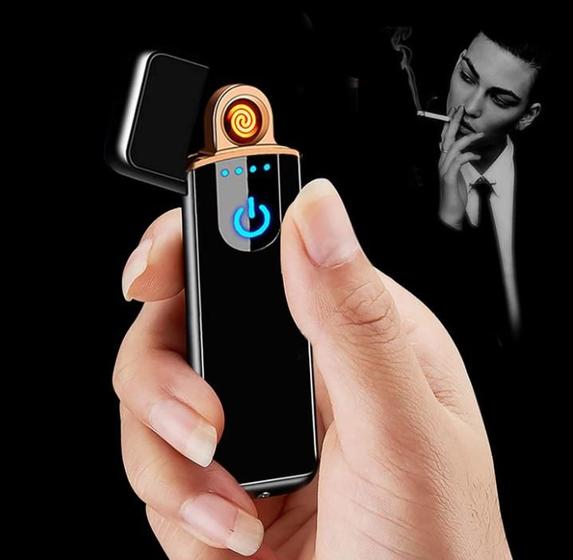 Imagem de Isqueiro Eletrônico Recarregável USB com Sensor Touch Design Premium e Resistente ao Vento