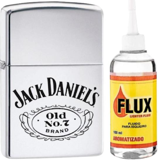 Imagem de Isqueiro tipo Zippo Recarregável Jack Daniel's Kit Edição Limitada Cromado