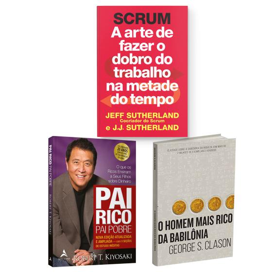 Imagem de it 3livros, Pai Rico, Pai Pobre + Scrum + O Homem Mais Rico da Babilônia, Segredos Para Enriquecer, Edição Atualizada