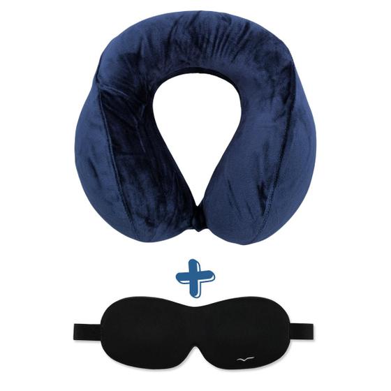 it Viagem Travesseiro Ergonômico Capa com zíper Azul Marinho + Máscara De Dormir 3D Viva Conforto Menor preço em it Viagem Travesseiro Ergonômico Capa com zíper Azul Marinho + Máscara De Dormir 3D Viva Conforto