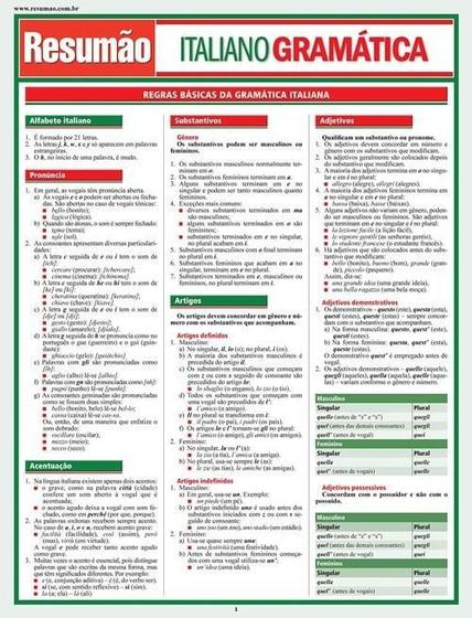 Imagem de Italiano Gramática - Col. Resumão - Bf&a