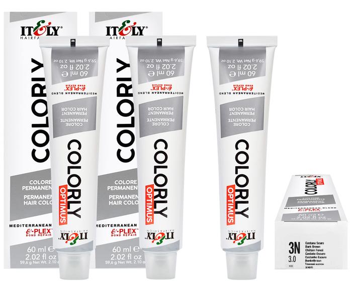 Imagem de Itely  Kit c/3 Tintas Colorly 3n Castanho Escuro 60 ml