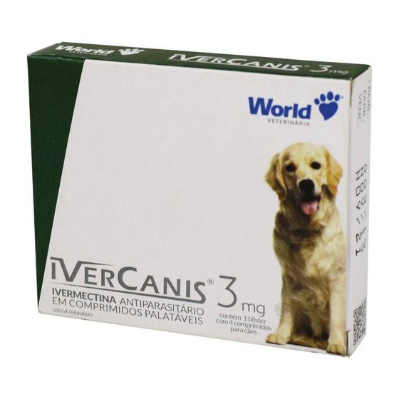 Imagem de Ivercanis Vermifugo 3 mg Até 15kg 4 Comprimidos - WORLD VET