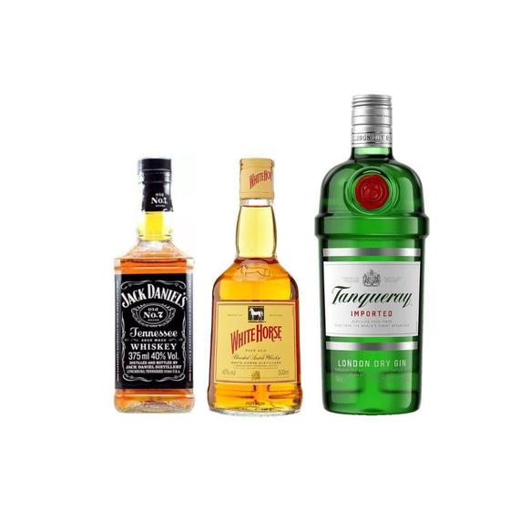 Imagem de Jack Daniels 375Ml + White Horse 500Ml + Gin Tanqueray 750Ml