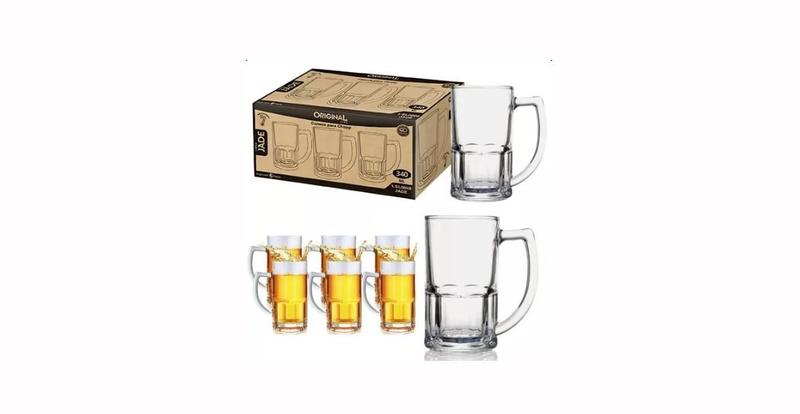 Imagem de Jade Caneca de Chopp 340 Ml Vidro Conunto 6 Peças