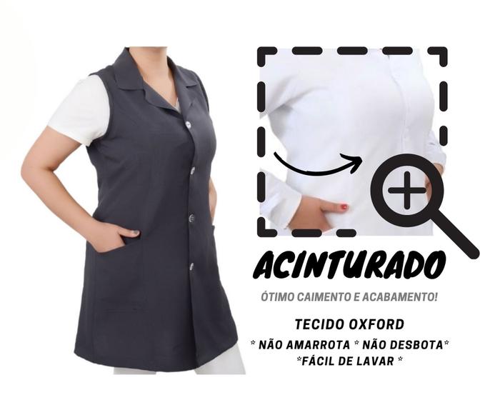 Imagem de Jaleco Feminino Acinturado Colete Sem Manga Oxford !!!!