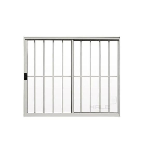 Imagem de Janela 2 folhas com grade linha 18 modular aluminio branco