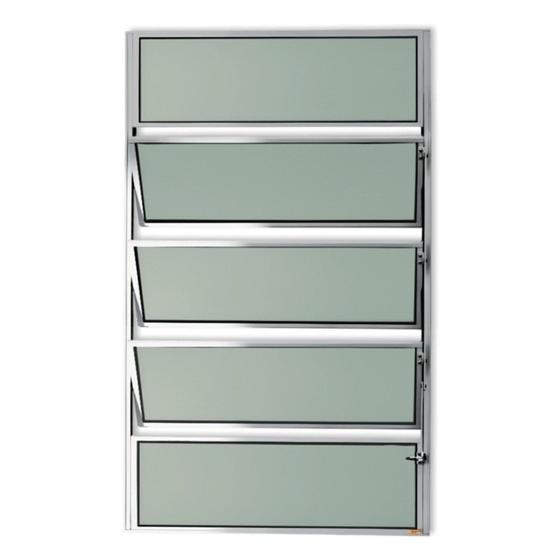 Imagem de Janela Basculante de Alumínio 100x100cm com Vidro Boreal Anodizado Master Brimak