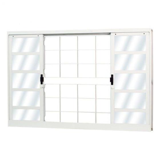 Imagem de Janela de Aço de Correr 120x120cm 4 Folhas com Grade Minas Sul MGM