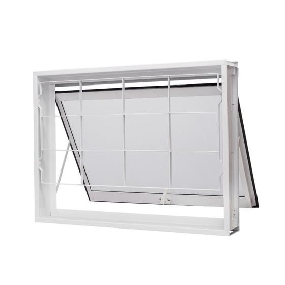 Imagem de Janela de Aço Maxim-Ar 60x60cm com Grade Quadriculada e Vidro Boreal Qualitysol Ramassol