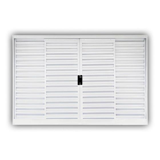 Janela de Aço Veneziana 100x120cm 4 Folhas sem Vidro Minas Sul MGM Menor preço em Janela de Aço Veneziana 100x120cm 4 Folhas sem Vidro Minas Sul MGM