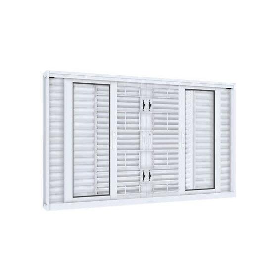 Janela de Aço Veneziana 100x150cm 6 Folhas com Grade Quadrada Facilita Lucasa Menor preço em Janela de Aço Veneziana 100x150cm 6 Folhas com Grade Quadrada Facilita Lucasa