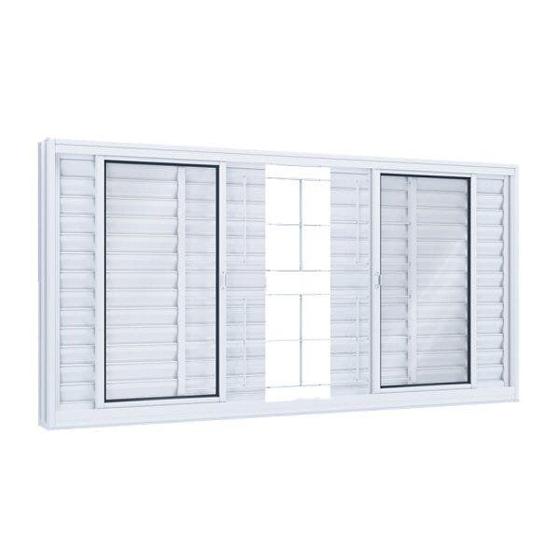 Janela de Aço Veneziana 100x150cm 6 Folhas com Grade Quadrada Facilita Lucasa Menor preço em Janela de Aço Veneziana 100x150cm 6 Folhas com Grade Quadrada Facilita Lucasa