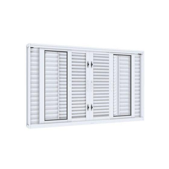 Janela de Aço Veneziana 100x200cm 6 Folhas com Facilita Lucasa Menor preço em Janela de Aço Veneziana 100x200cm 6 Folhas com Facilita Lucasa