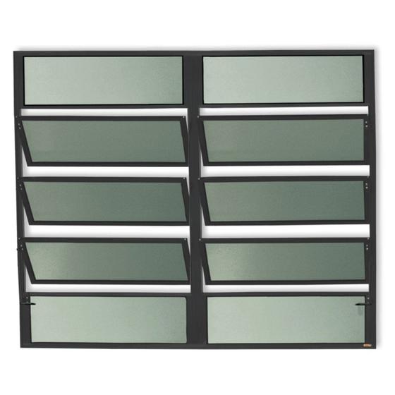 Imagem de Janela de Alumínio Basculante 2 Seções 100x150cm Vidro Mini Boreal Plus Brimak