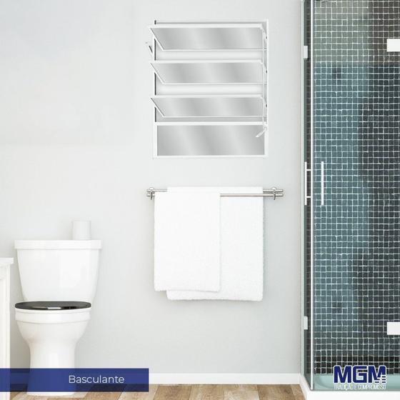 Janela de Alumínio Basculante 80x80cm com 3 Basculas e Vidro Mini Boreal Soft MGM Menor preço em Janela de Alumínio Basculante 80x80cm com 3 Basculas e Vidro Mini Boreal Soft MGM