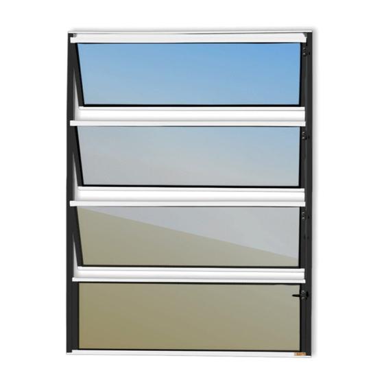 Janela de Alumínio Basculante 80x80cm Vidro Espelhado Master Brimak Menor preço em Janela de Alumínio Basculante 80x80cm Vidro Espelhado Master Brimak