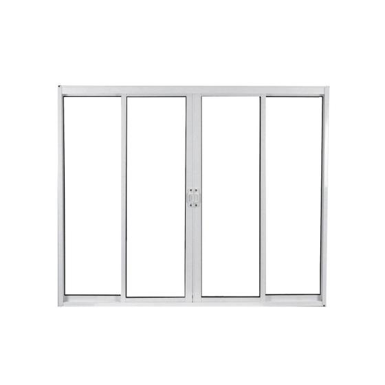 Imagem de Janela de Alumínio de Correr 100x120cm 4 Folhas 2 Fixas com Vidro Liso Linha Soft
