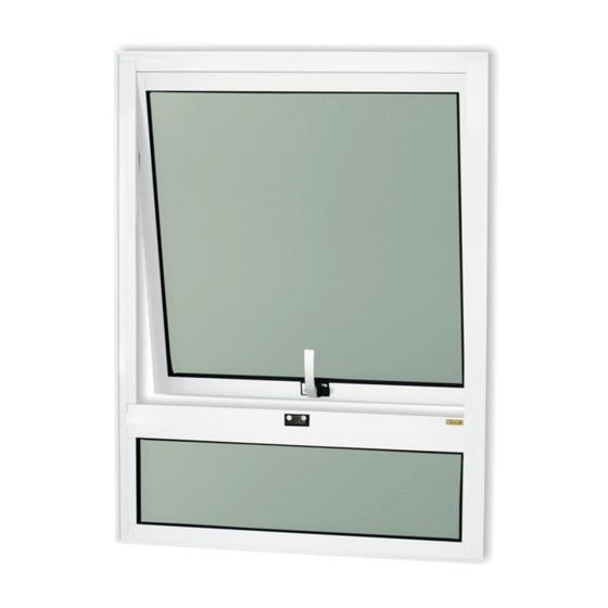Imagem de Janela de Alumínio Maxim-Ar com Bandeira 80x60cm Vidro Mini Boreal Confort Brimak