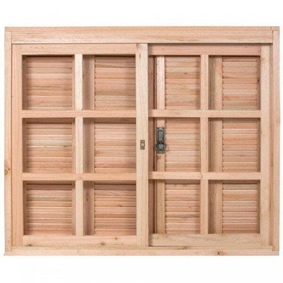 Janela de Madeira Veneziana 120x160cm Com Caixilho 14cm EWK 130 Rondosul Menor preço em Janela de Madeira Veneziana 120x160cm Com Caixilho 14cm EWK 130 Rondosul