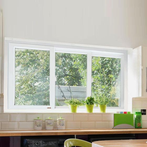 Imagem de Janela de PVC 100x200cm 3 Folhas com Vidro Liso ITEC Brimak