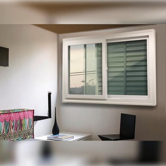 Imagem de Janela de PVC Acustica Sobrepor 100x120cm com 2 Folhas e Vidro Laminado ITEC Brimak