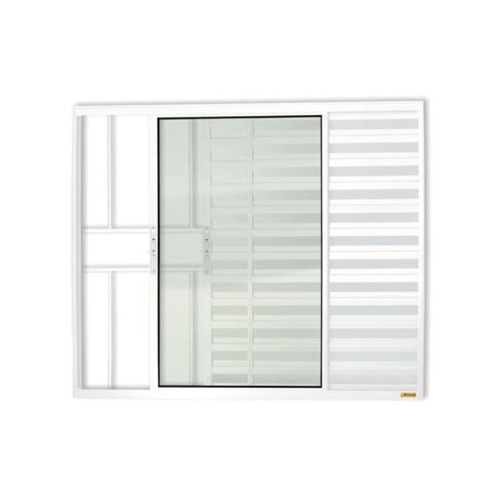Imagem de Janela Janela Veneziana Confort 3 Folhas com Grade Vidro Liso 100cm x 80cm Brimak