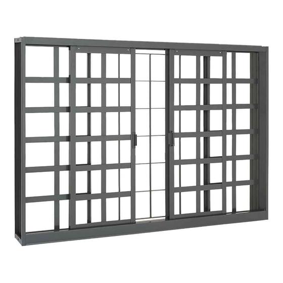 Janela Massa Externa Quadriculada com Grade em Aço 100 x 200 x 8 cm 4 Folhas Belfort Sasazaki Menor preço em Janela Massa Externa Quadriculada com Grade em Aço 100 x 200 x 8 cm 4 Folhas Belfort Sasazaki